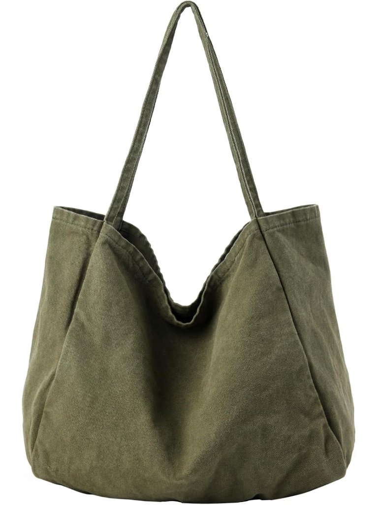 Canvas Tote Bag For Women Large Hobo Shoulder Bag For Work Travel Casual Message